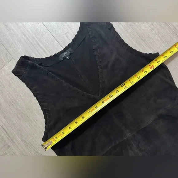 MLV Mayren Lee VirayxRevolve 100%Goat Suede genuine leather Black Dress - Size M - Picture 5 of 9